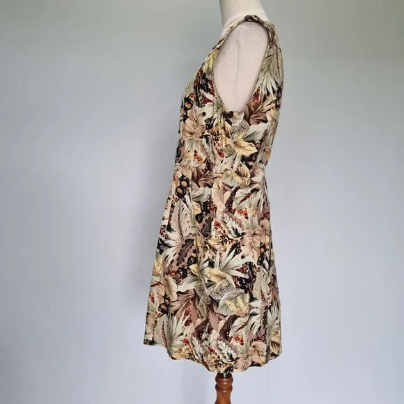 Dangerfield Neutral Multicolour Floral Paisley Sheath Dress Size 14 - Picture 3 of 7